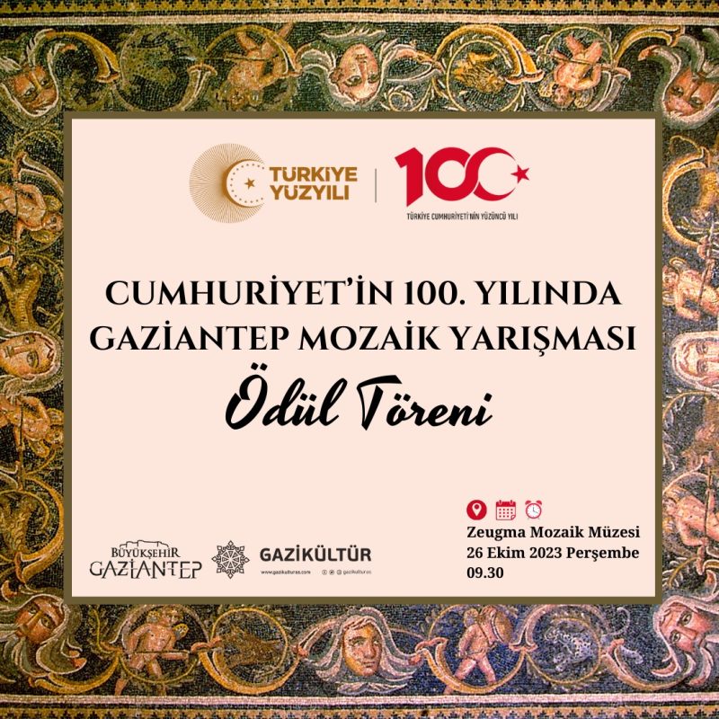 Cumhuriyetin 100. Yılında Gaziantep Mozaik Yarışması Ödül Töreni